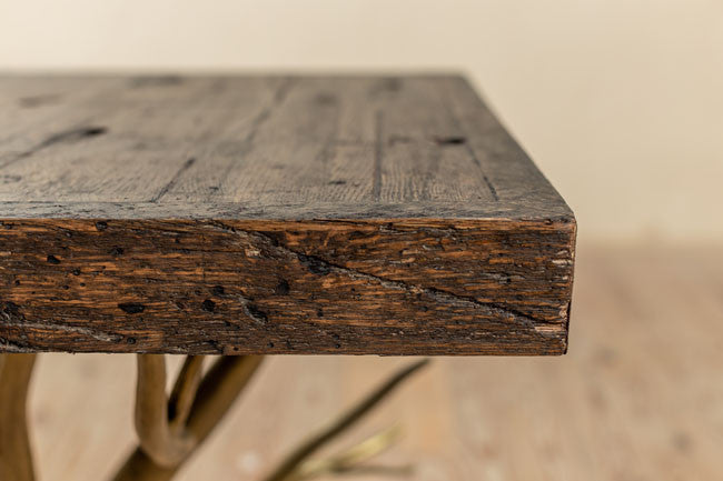 Urban Forge Driftwood Hand-Forged Iron Console Table