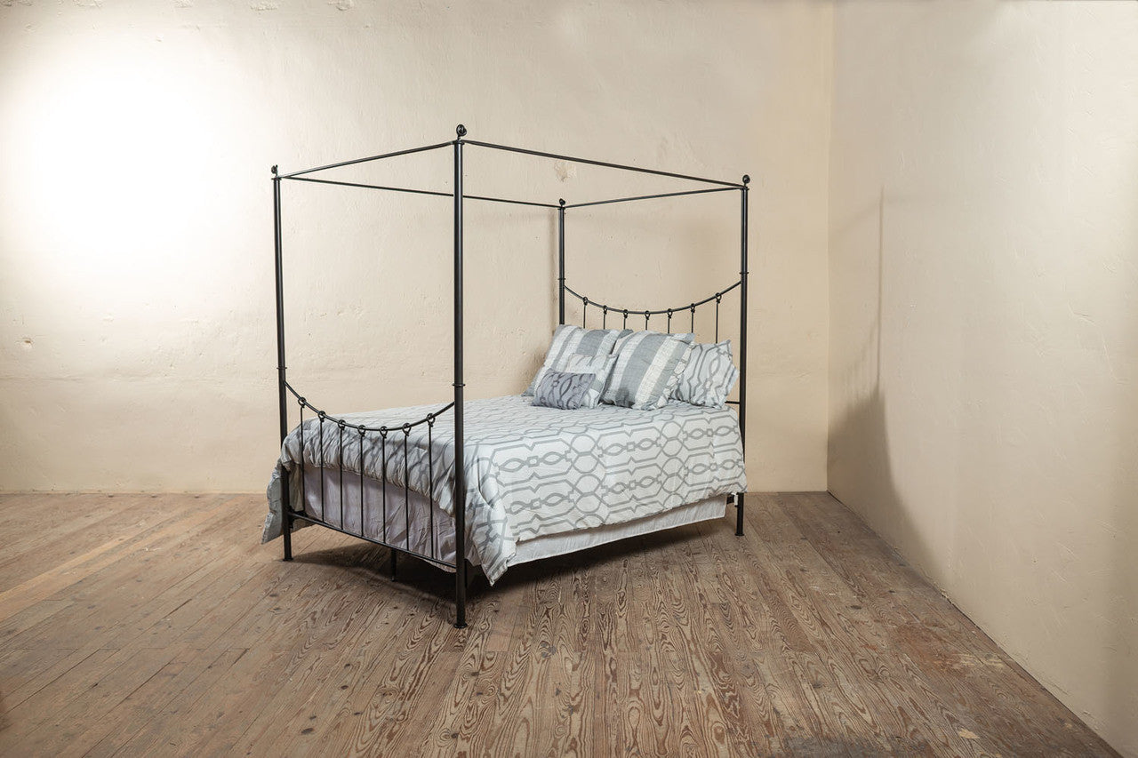 Urban Forge Rose Bud Wrought Iron Canopy Bed