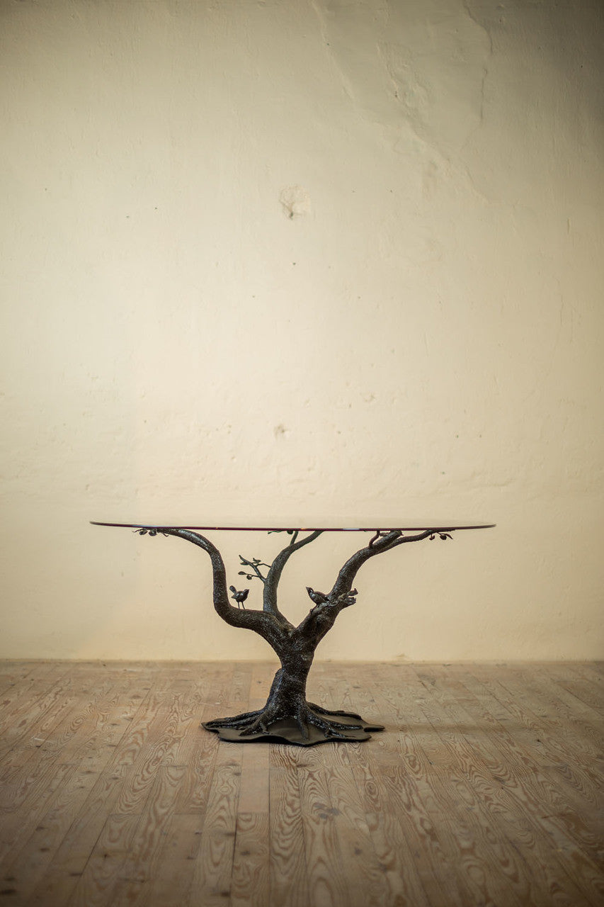 Urban Forge Tree of Life Dining Table With Wrought Iron Base
