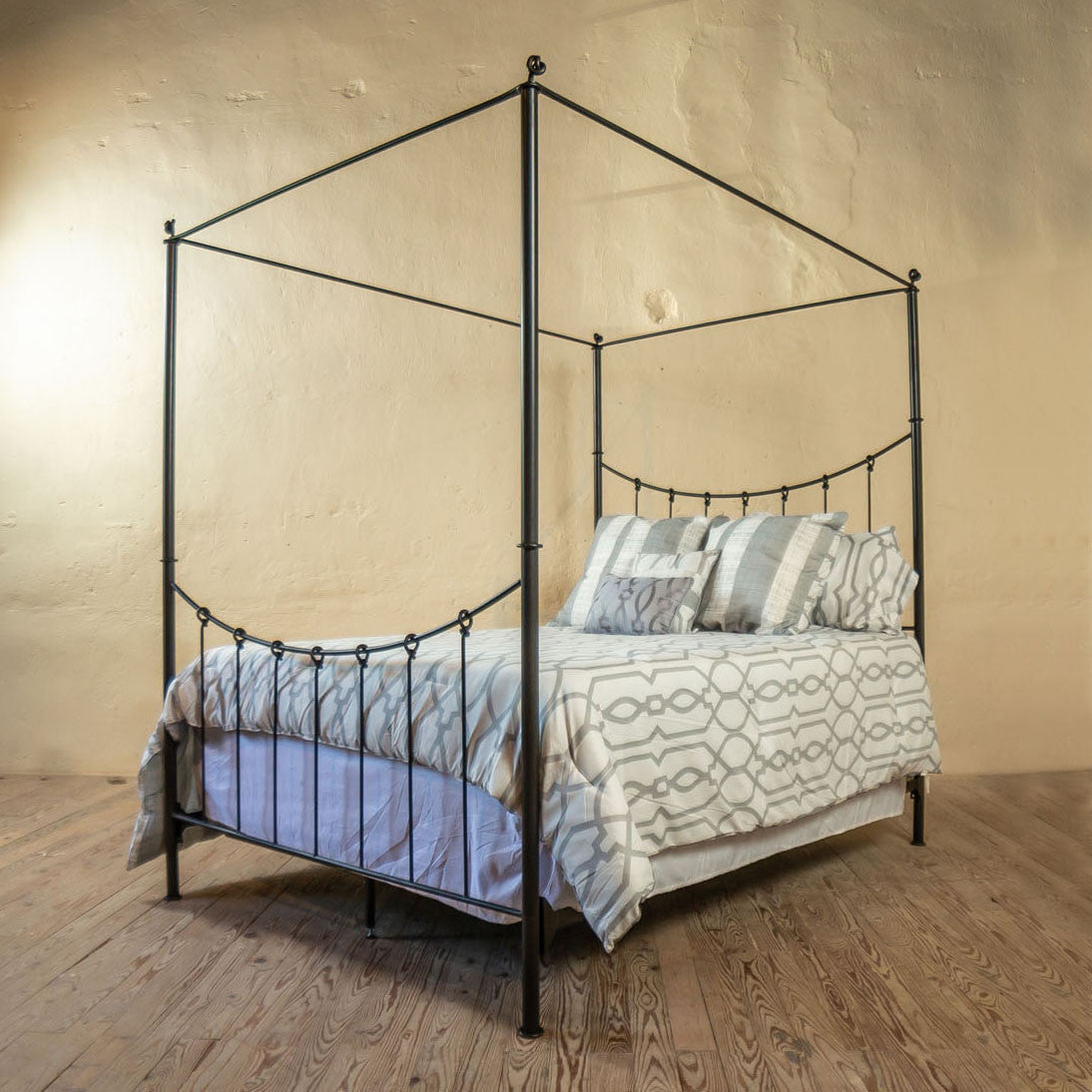 Urban Forge Rose Bud Wrought Iron Canopy Bed