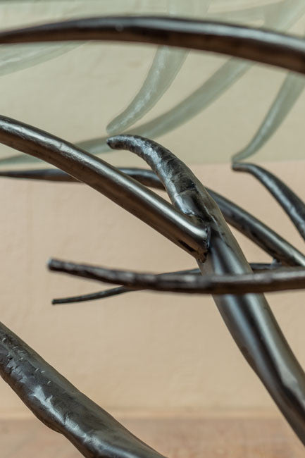 Urban Forge Driftwood Hand-Forged Iron Console Table
