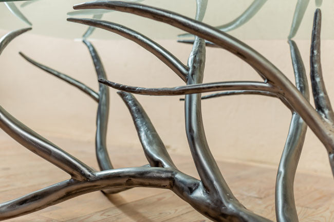 Urban Forge Driftwood Hand-Forged Iron Console Table