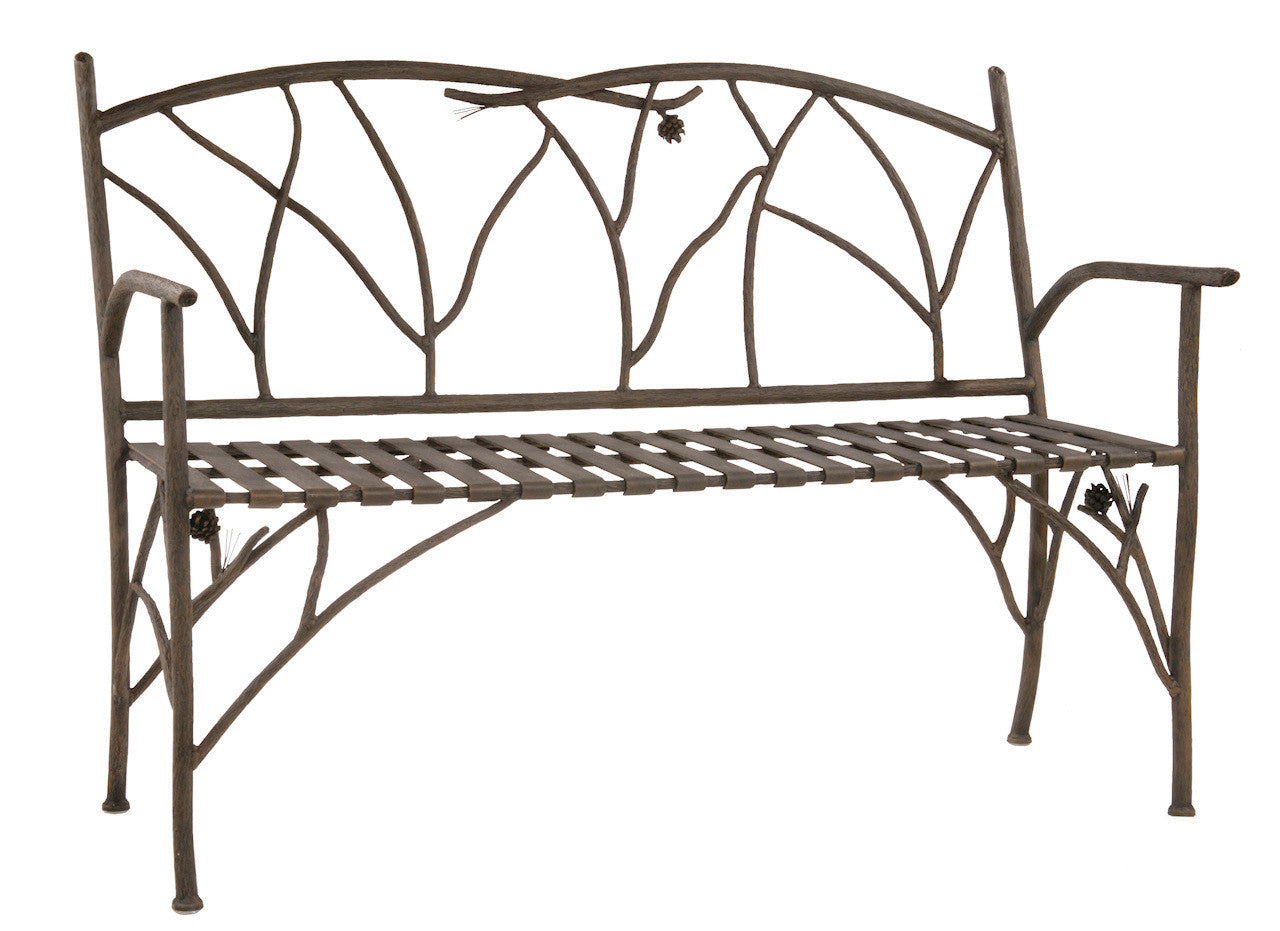 Urban Forge Iron Evergreen Bench 52 inch