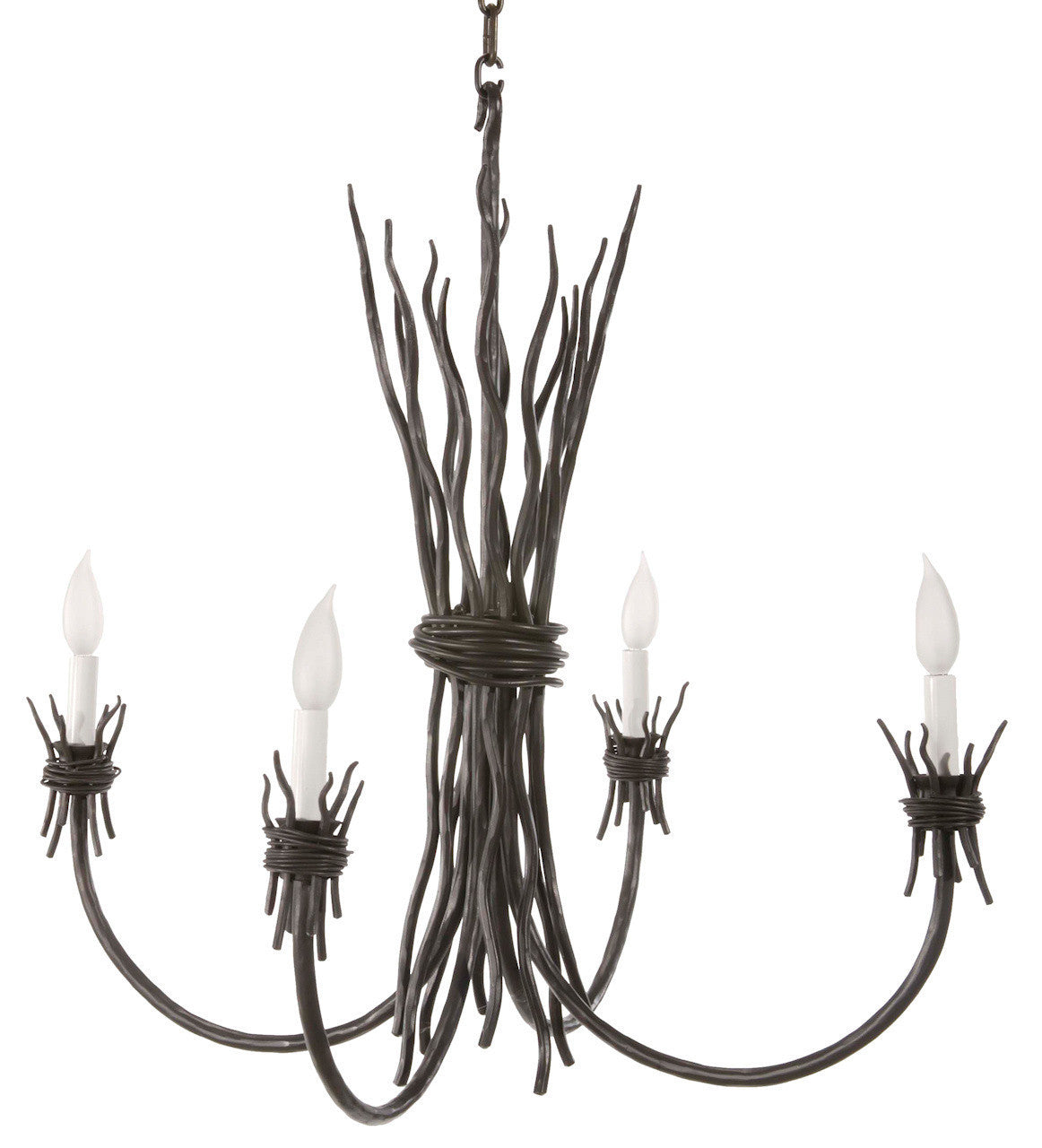 Urban Forge Black River Iron 4 Arm Chandelier