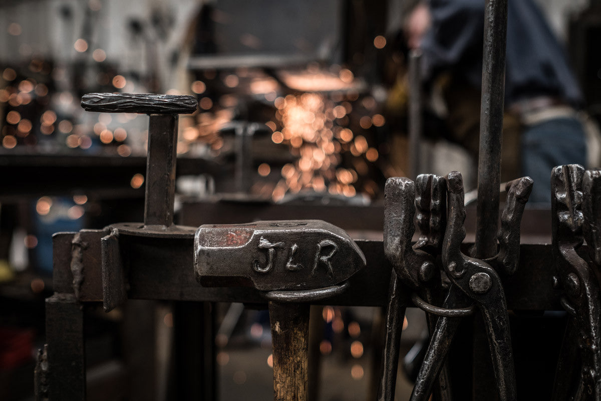 Urban Forge Driftwood Hand-Forged Iron Console Table