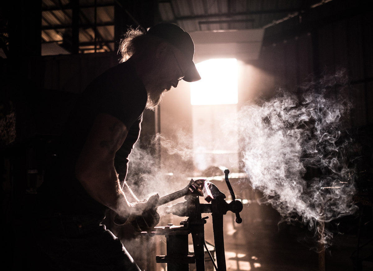 Urban Forge Driftwood Hand-Forged Iron Console Table