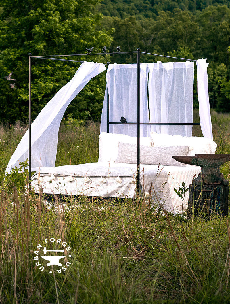 Urban Forge USA Bird on a Wire Wrought Iron Canopy Bed