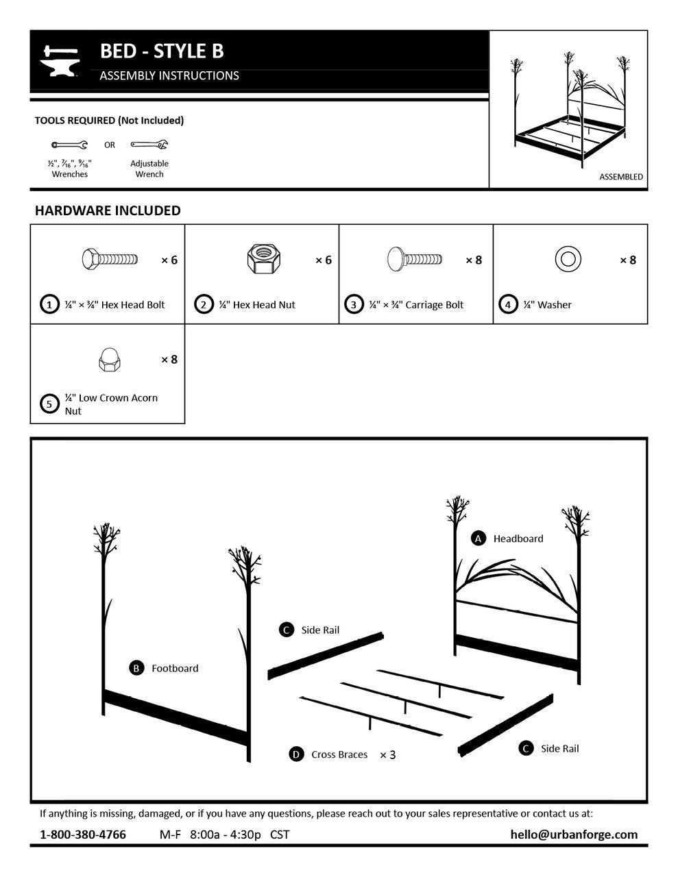Urban Forge Driftwood Iron Platform Bed