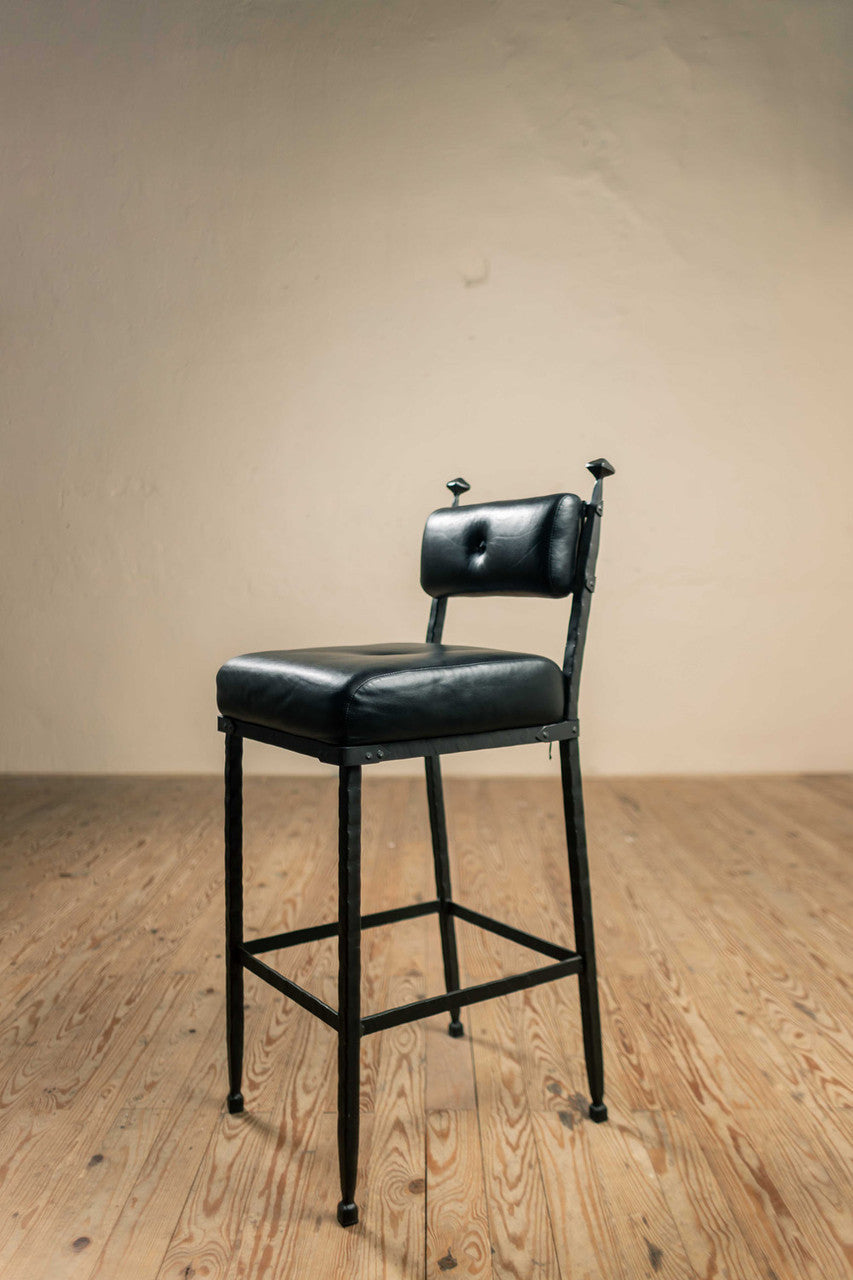 Urban Forge Blackwell Iron Stool with Padded Back