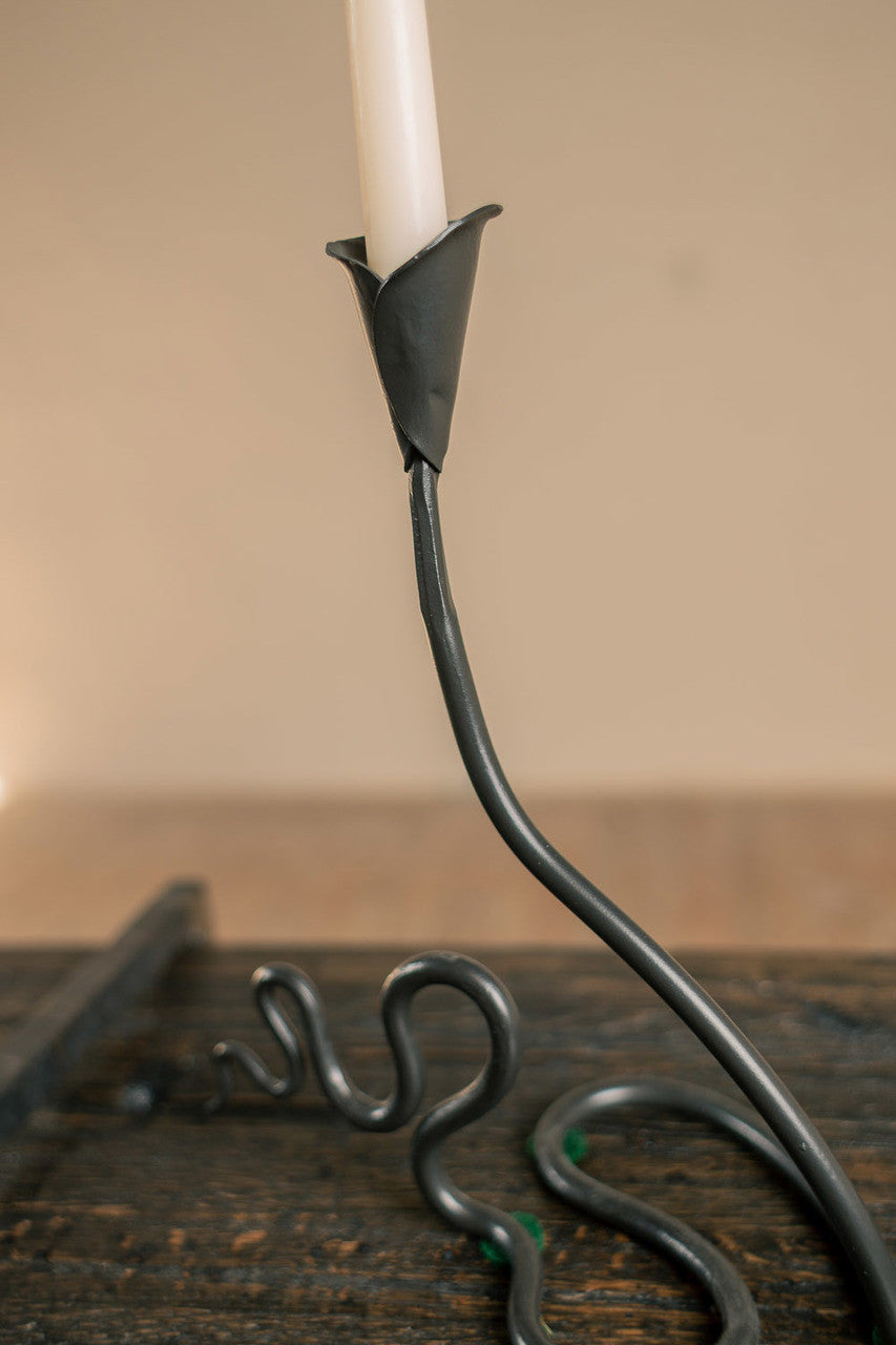 Urban Forge Ivy Wrought Iron Single Candle Holder