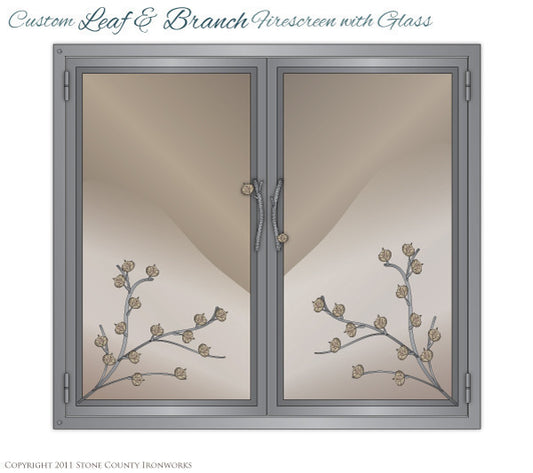 Custom Leaf & Branch Fire Screen