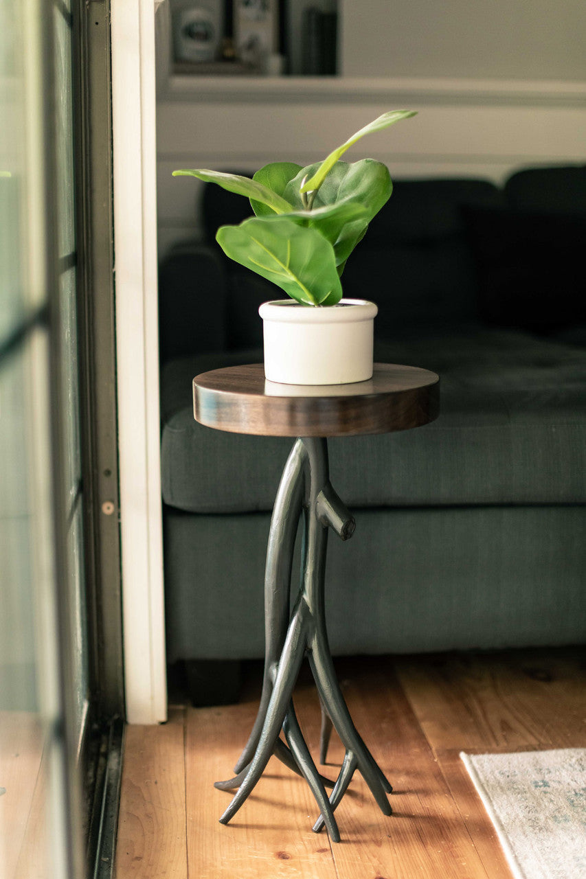 Urban Forge Driftwood Iron Accent Table