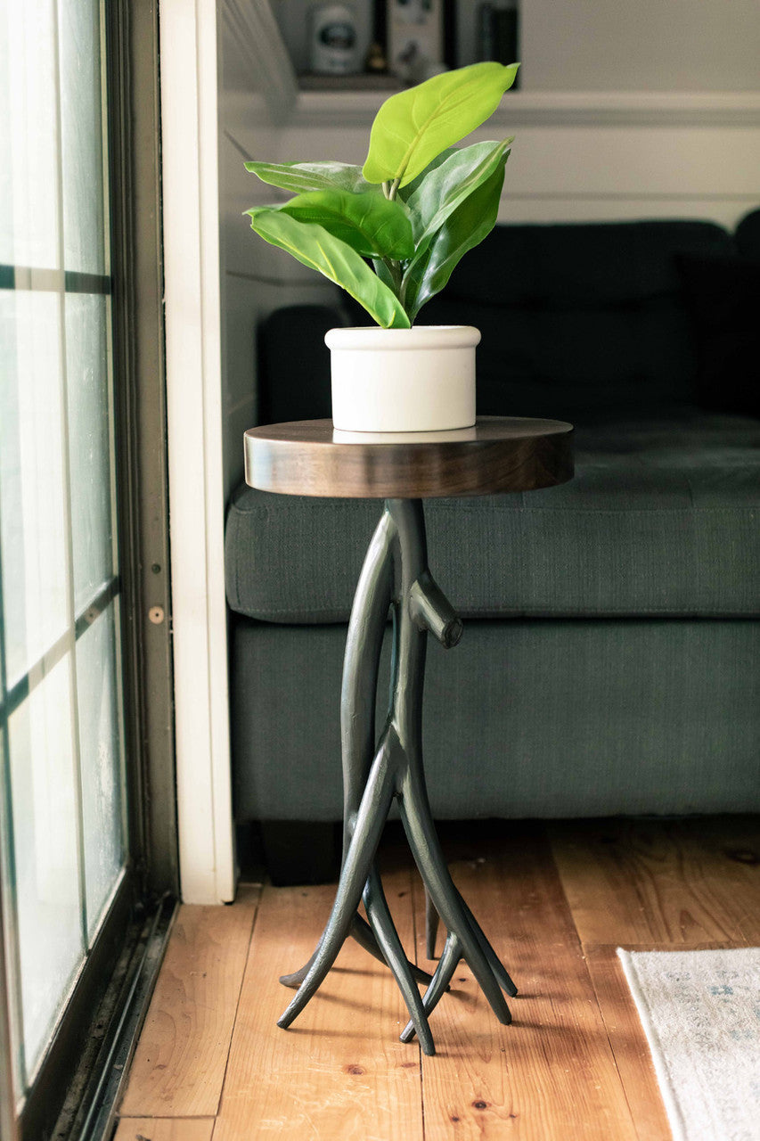 Urban Forge Driftwood Iron Accent Table