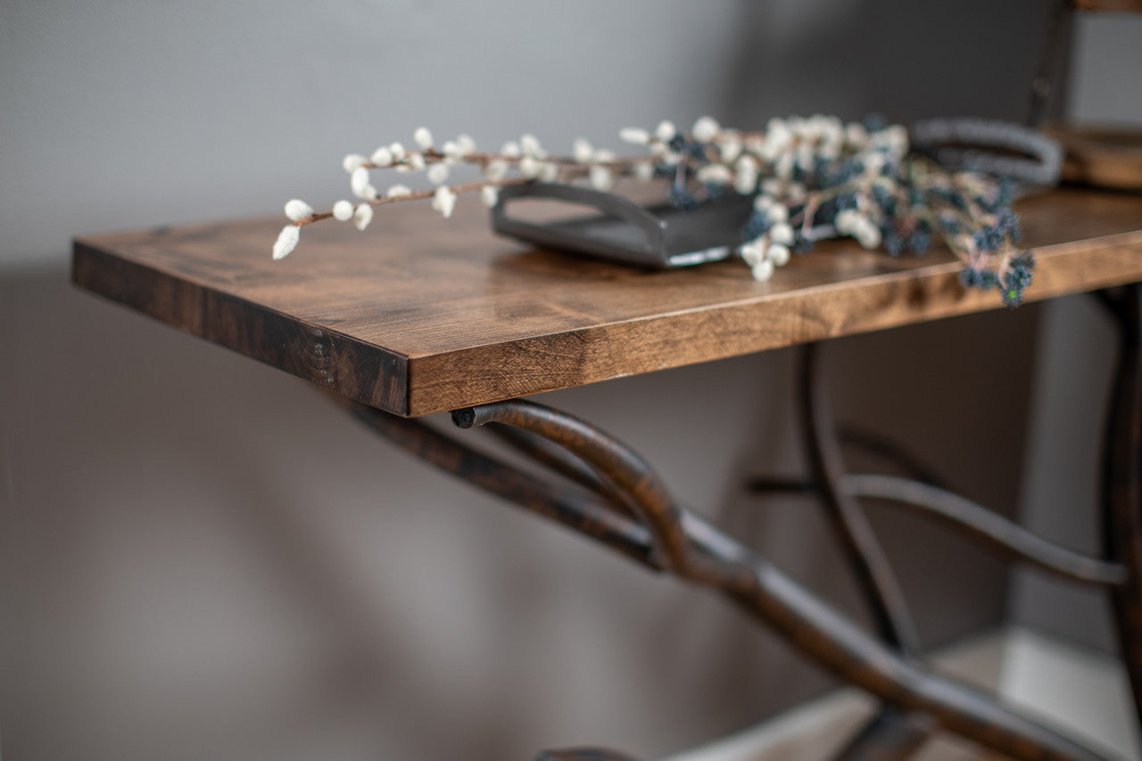 Urban Forge Driftwood Hand-Forged Iron Console Table