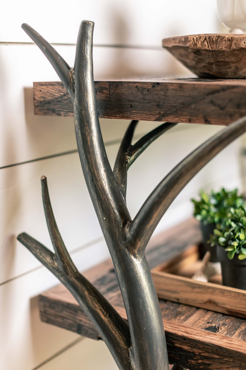 Urban Forge Driftwood Hand Forged Low Bookshelf