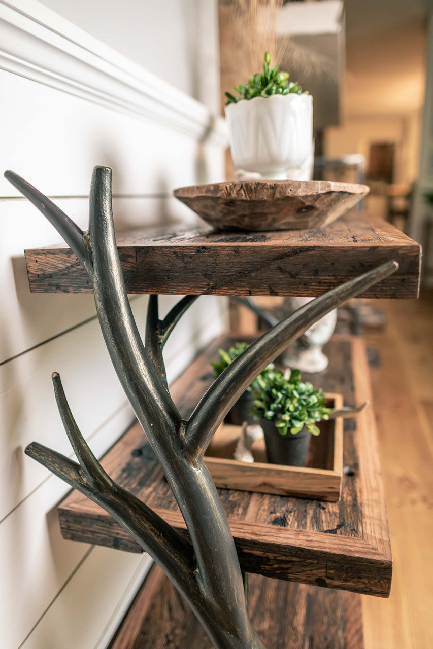 Urban Forge Driftwood Hand Forged Low Bookshelf