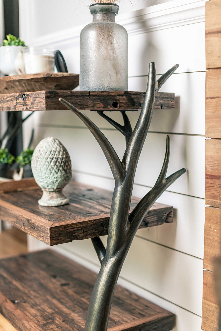 Urban Forge Driftwood Hand Forged Low Bookshelf