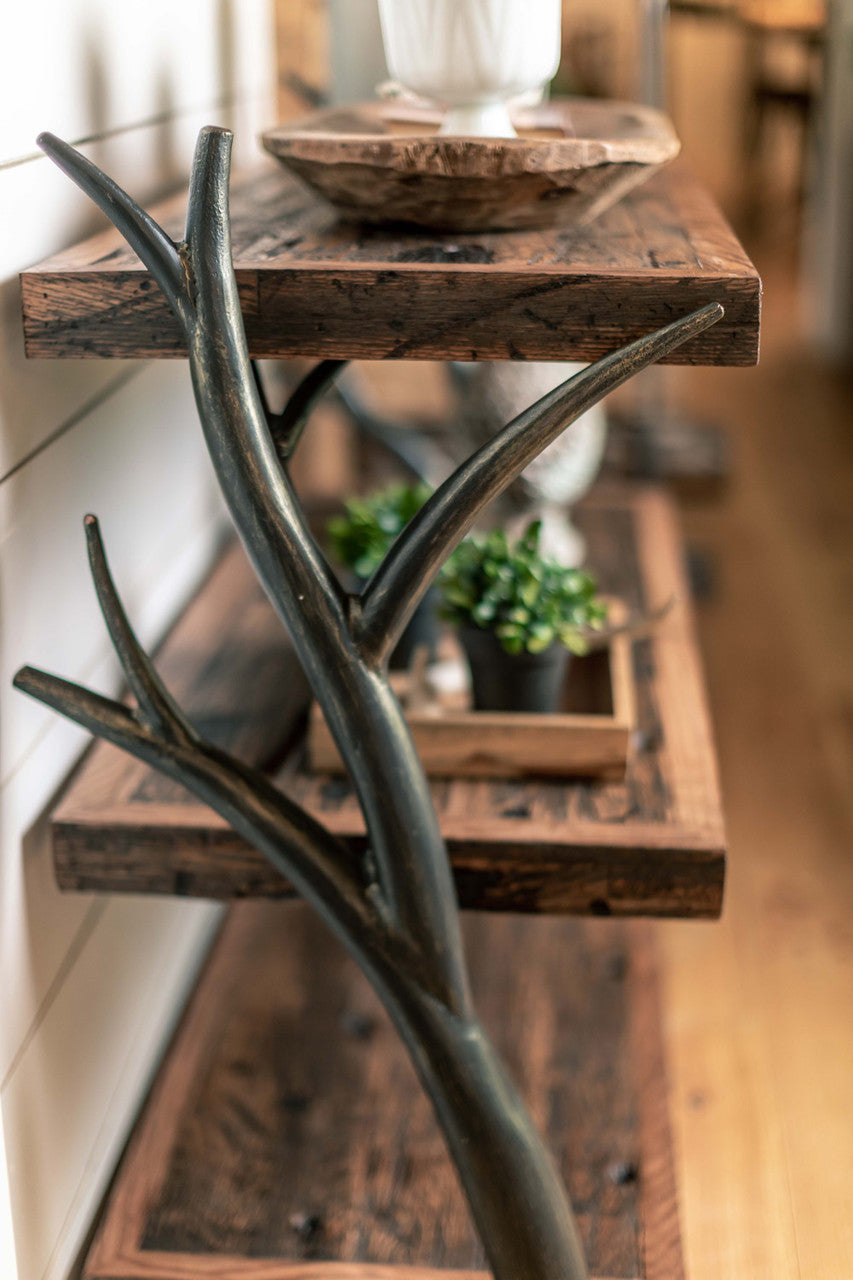 Urban Forge Driftwood Hand Forged Low Bookshelf