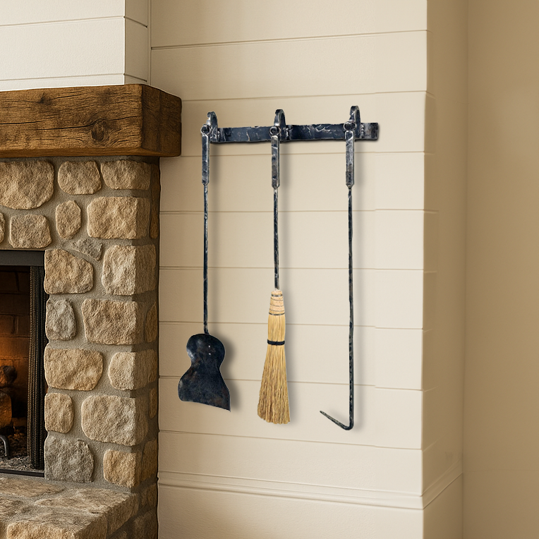 Meridian Wall Mounted Fireplace Tool Set - 3 Piece Set