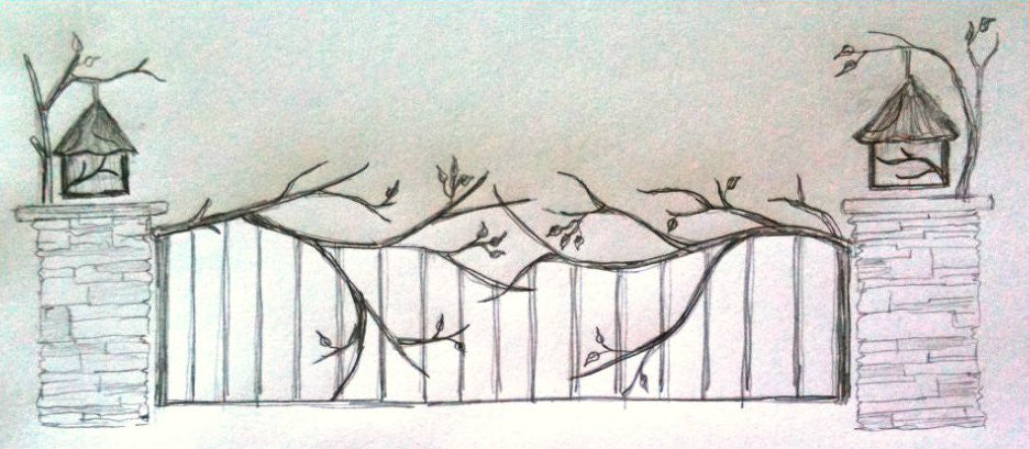 Custom Entry Gate with Branches and Leaves