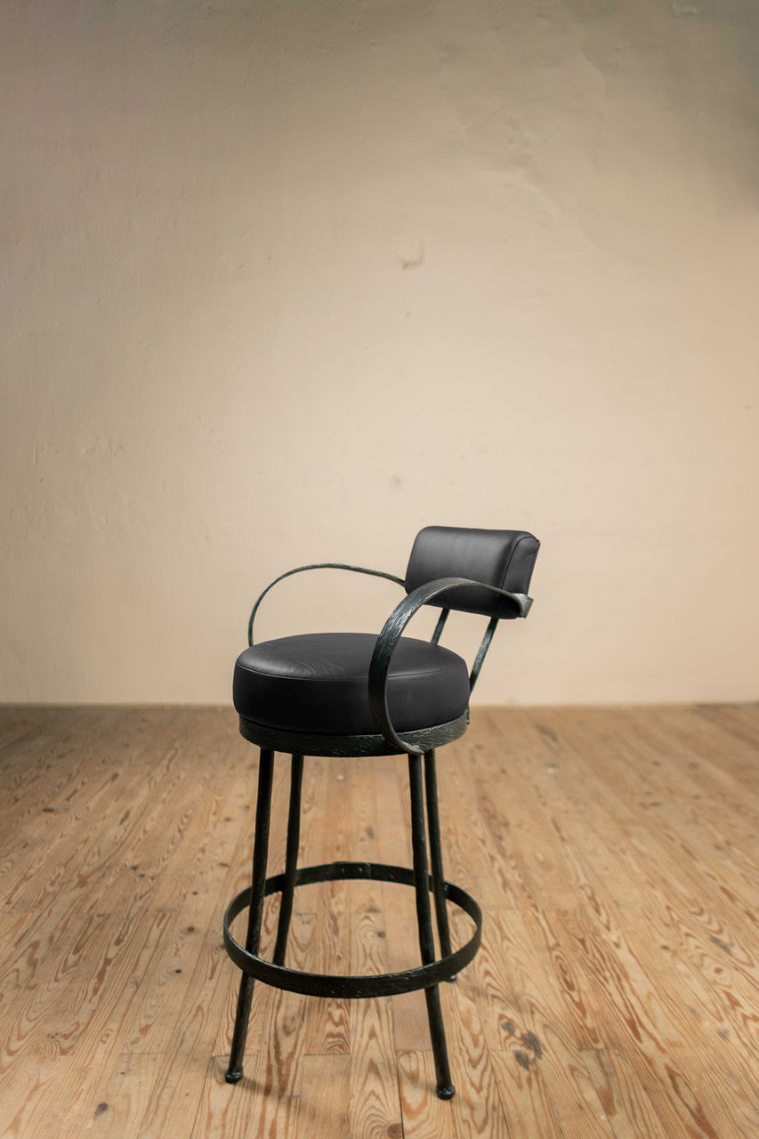 Urban Forge Huntington Iron Stool (with Back and Arms)