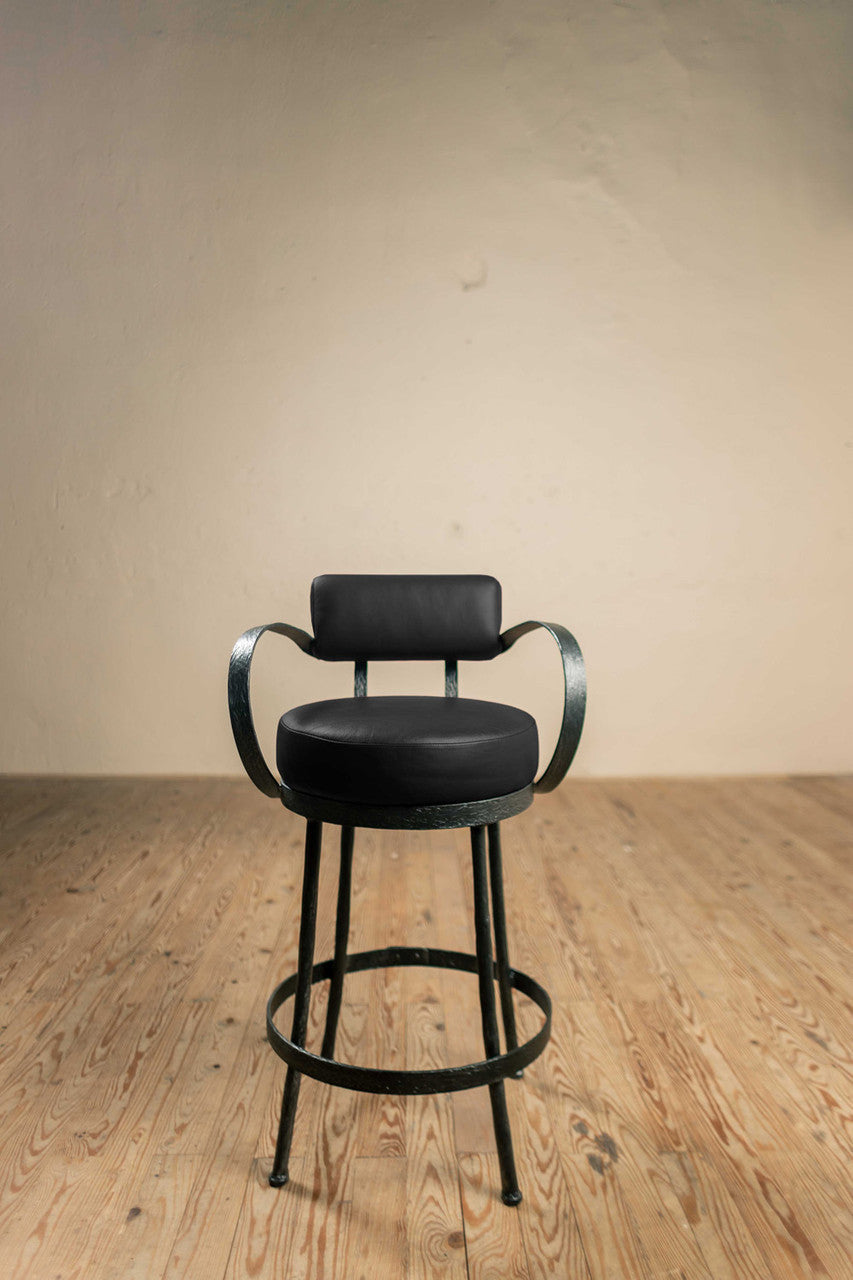 Urban Forge Huntington Iron Stool (with Back and Arms)