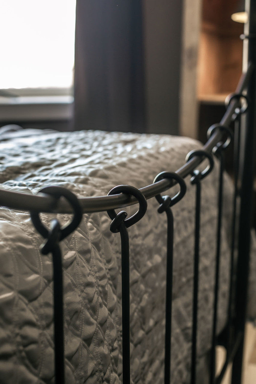 Urban Forge Rose Bud Wrought Iron Canopy Bed