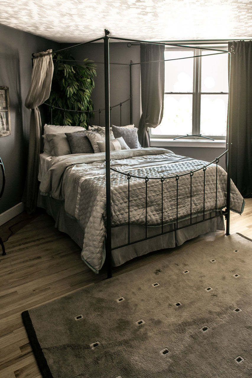 Urban Forge Rose Bud Wrought Iron Canopy Bed