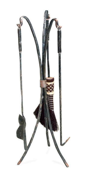 Urban Forge Meridian Standing Fireplace Tool Set - 3 Piece Set