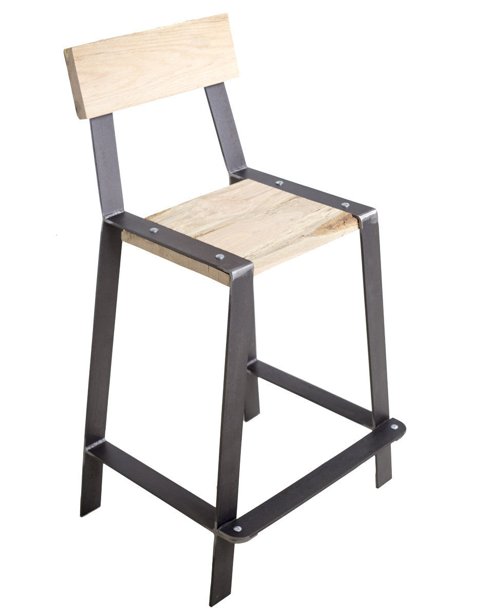 Urban Forge The 201 Forged Stool With Reclaimed Wood Seat