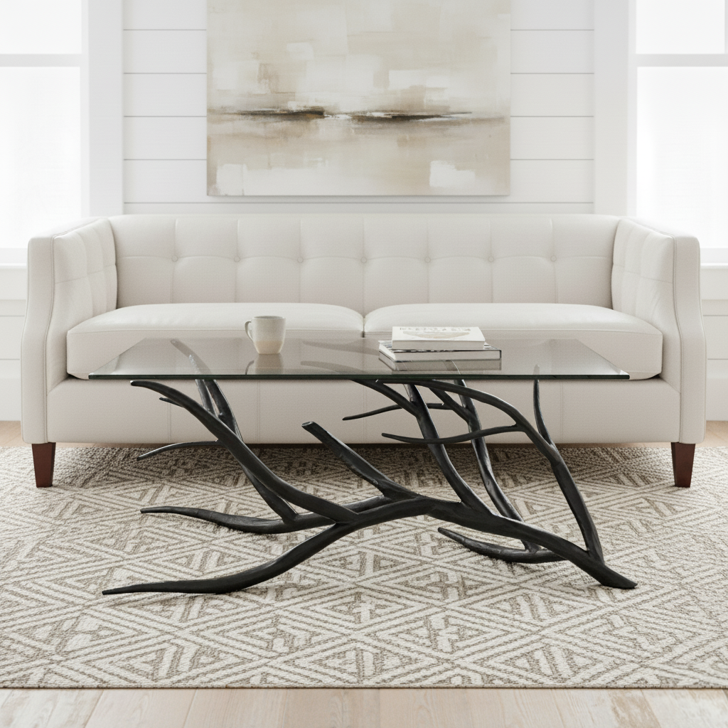 Driftwood Hand-Forged Iron Coffee Table