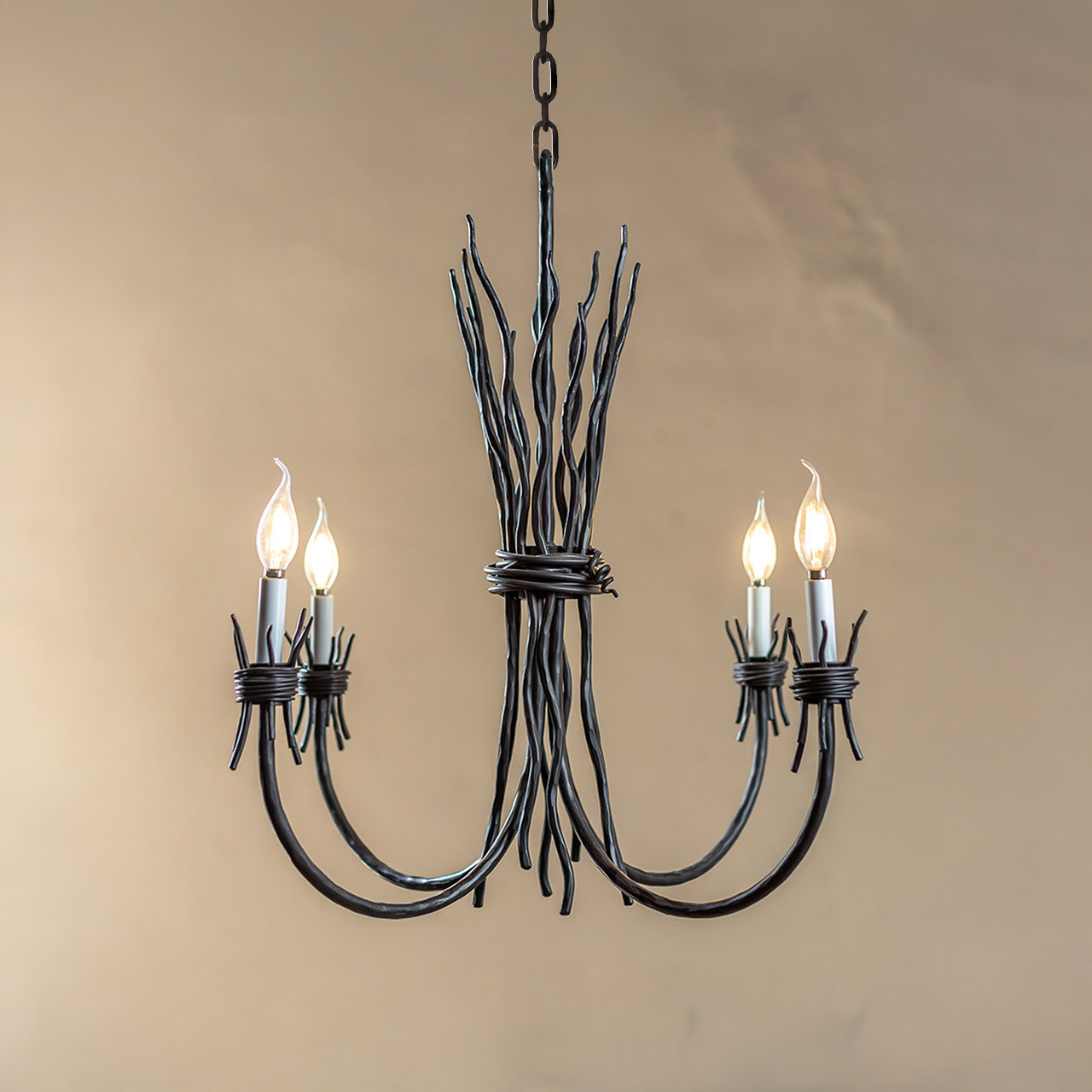 Black River Iron 4 Arm Chandelier
