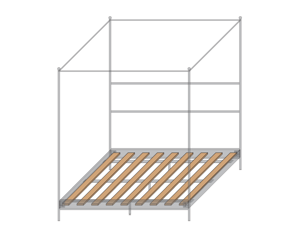 Bed Foundation Wooden Slats