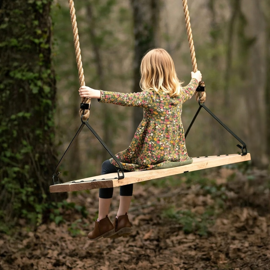 Urban Forge Wood and Hand-Forged Iron Swing - American Made