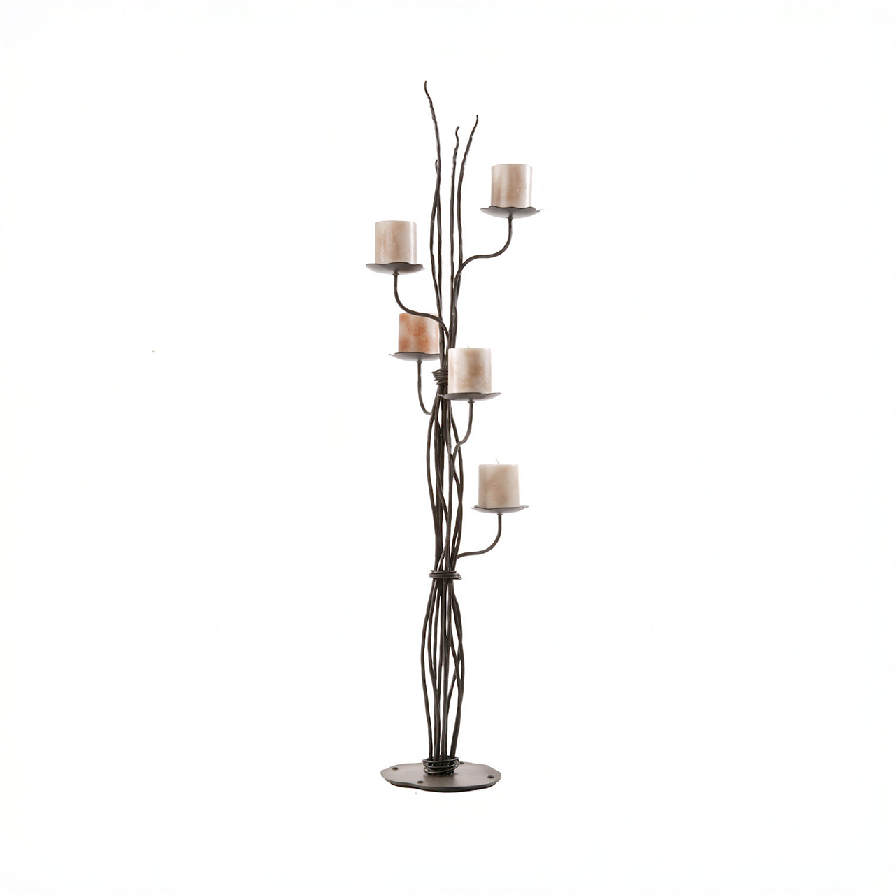 Urban Forge Black River Iron Floor Candelabra