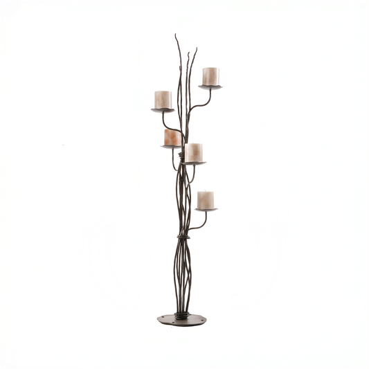 Urban Forge Black River Iron Floor Candelabra