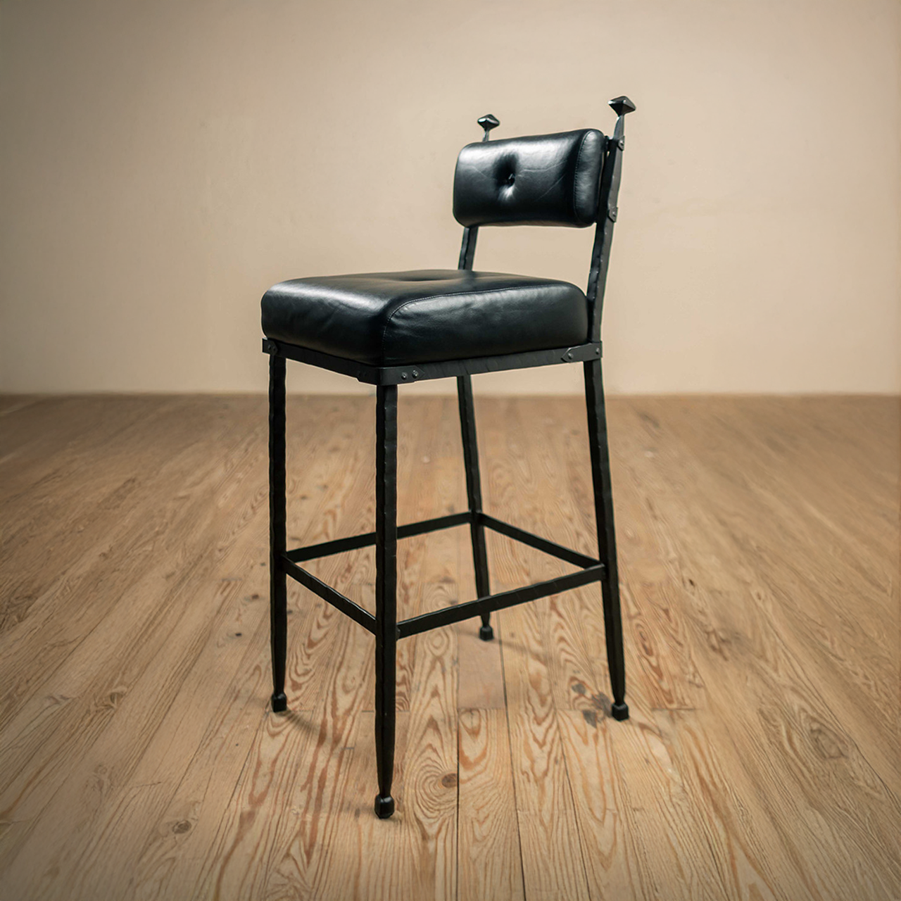 Urban Forge Blackwell Iron Stool with Padded Back