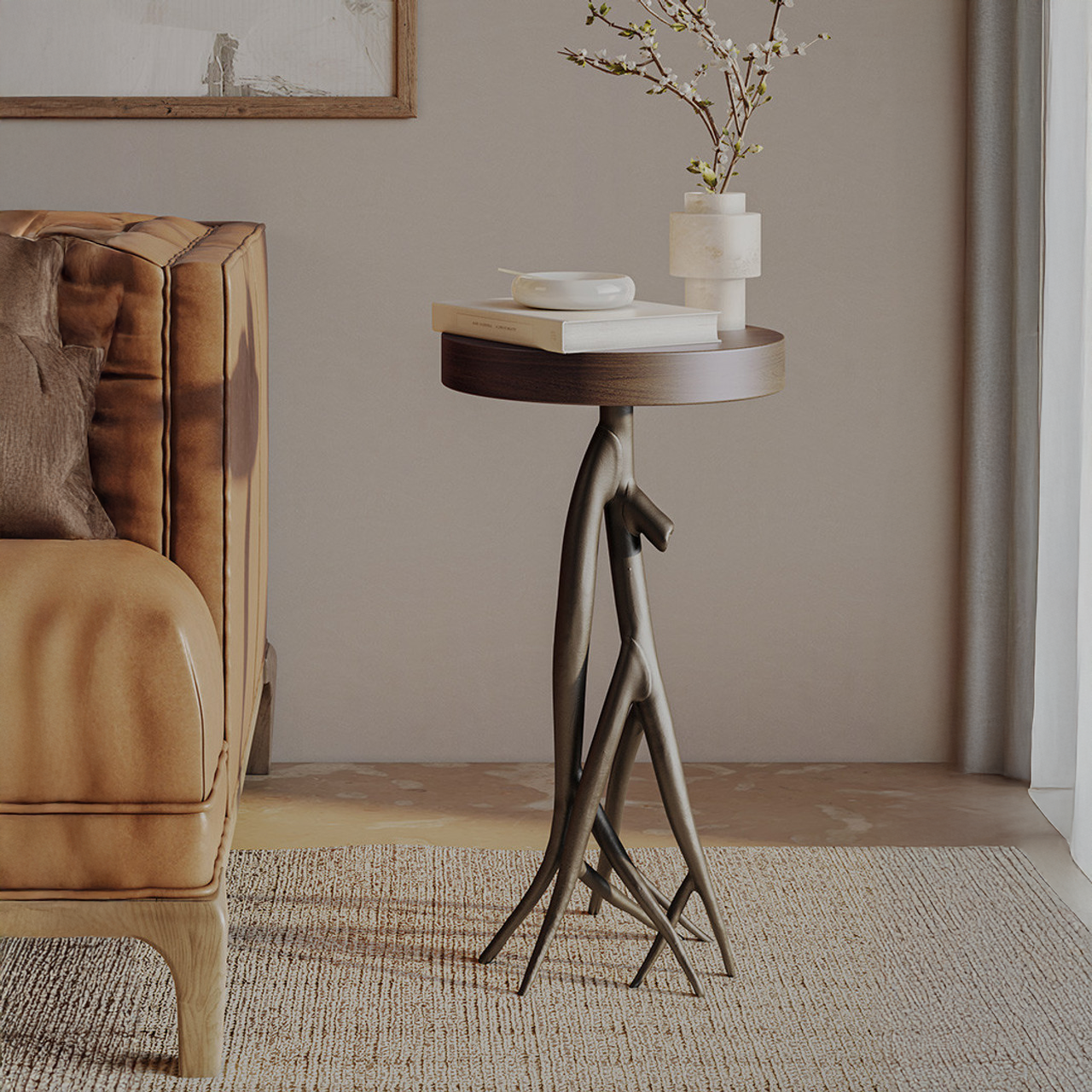 Urban Forge Driftwood Iron Accent Table