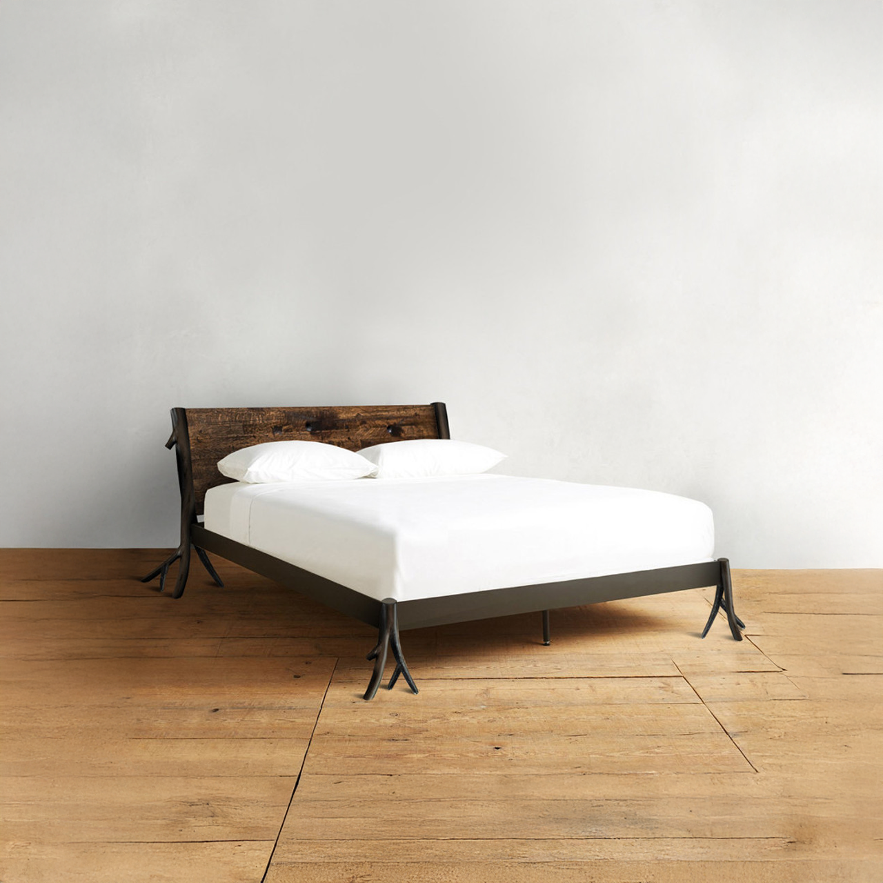 Urban Forge Driftwood Iron Platform Bed