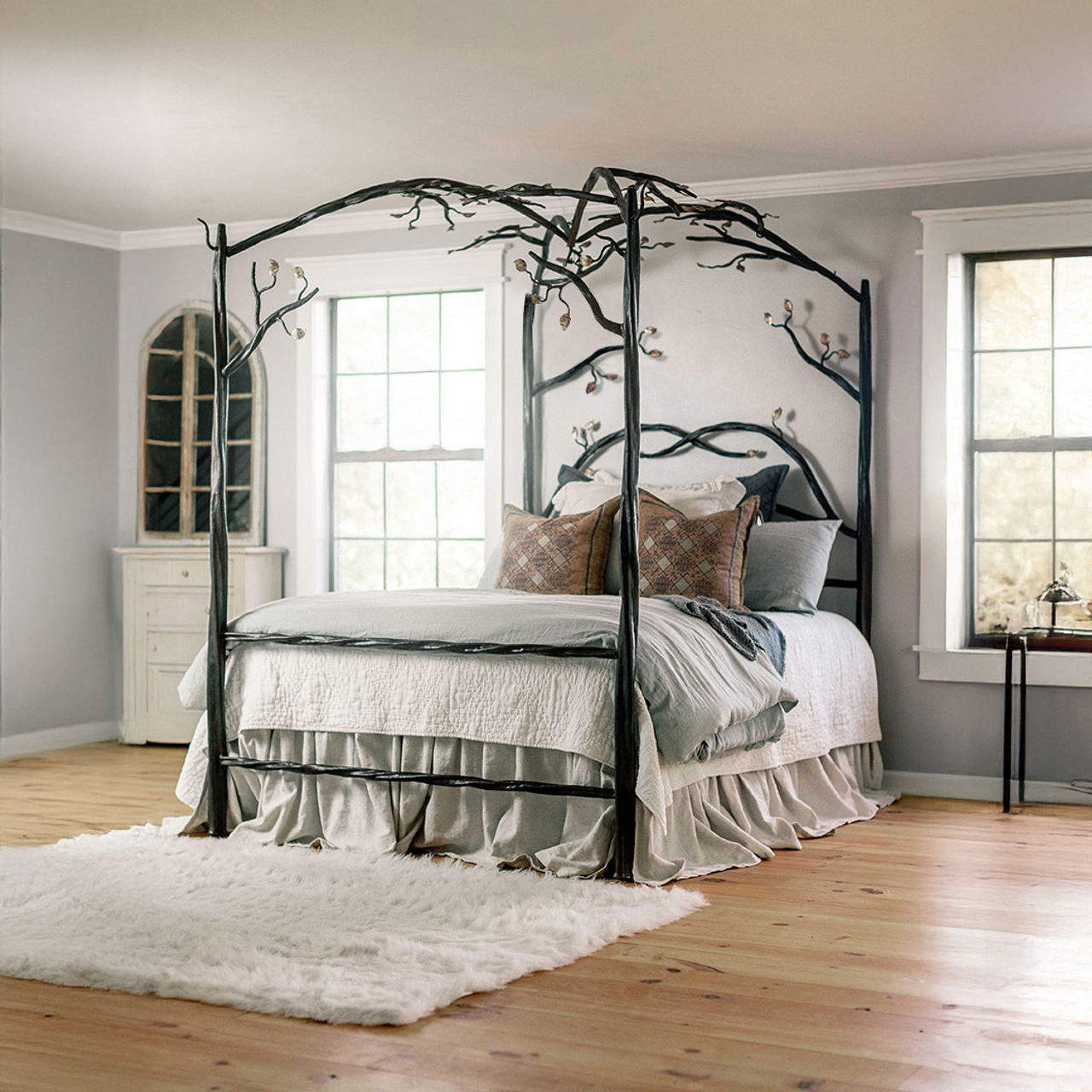 Urban Forge Elm Springs Wrought Iron Canopy Bed