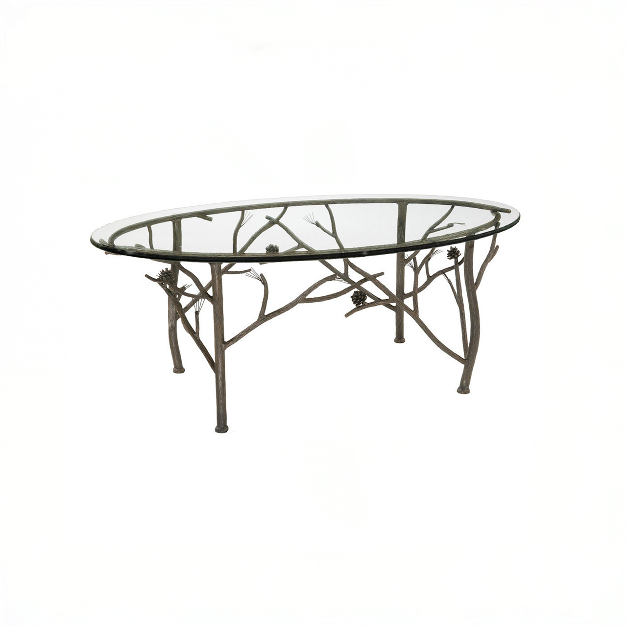 Urban Forge Evergreen Iron Oval Coffee Table