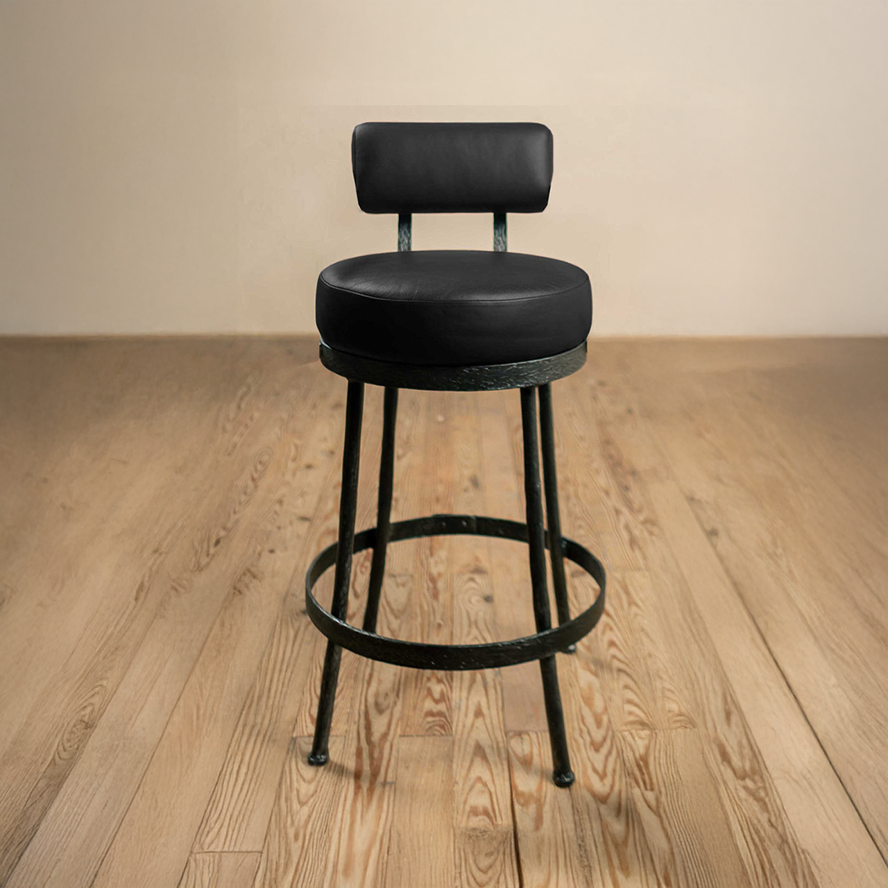 Urban Forge Huntington Iron Stool (With Back)