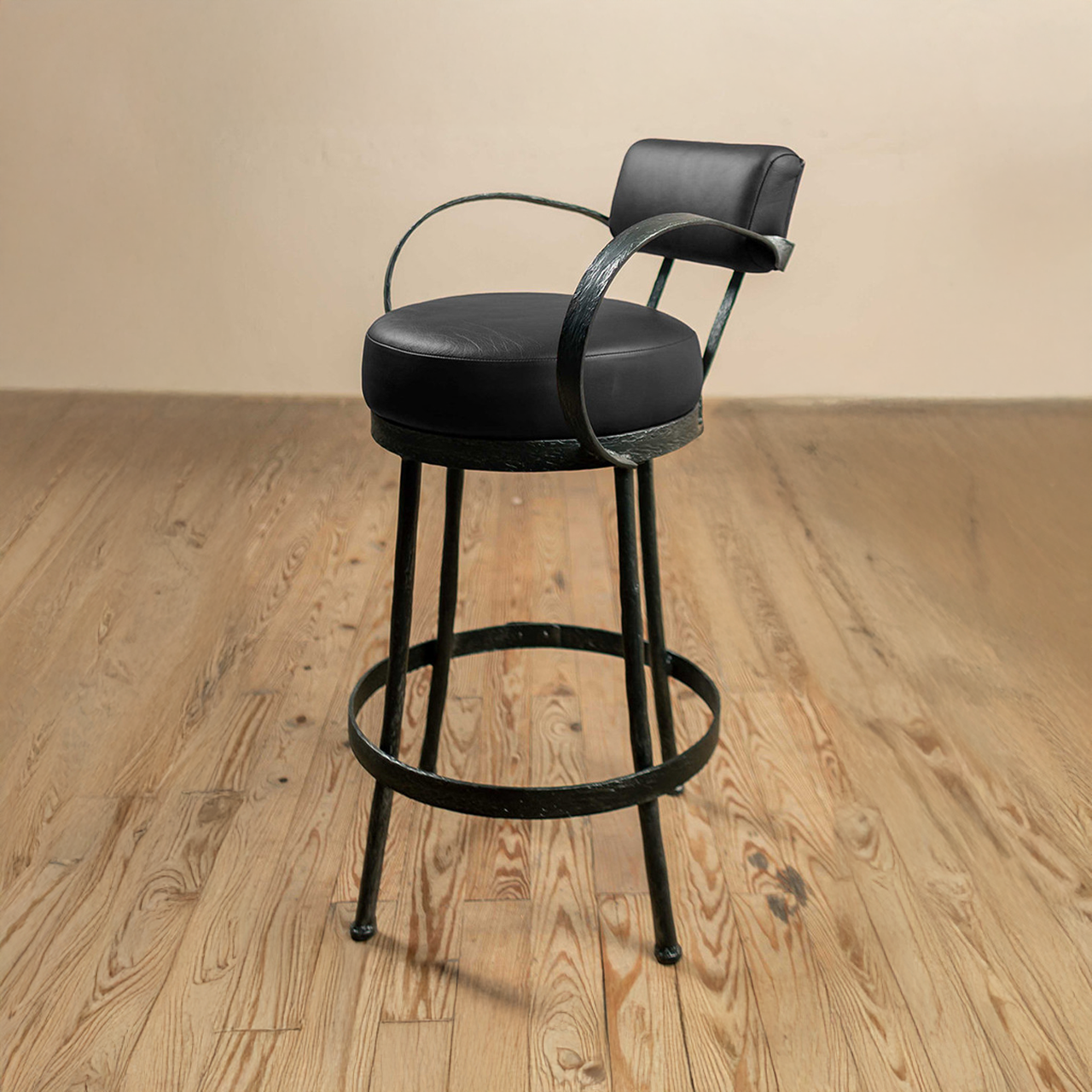 Urban Forge Huntington Iron Stool (with Back and Arms)