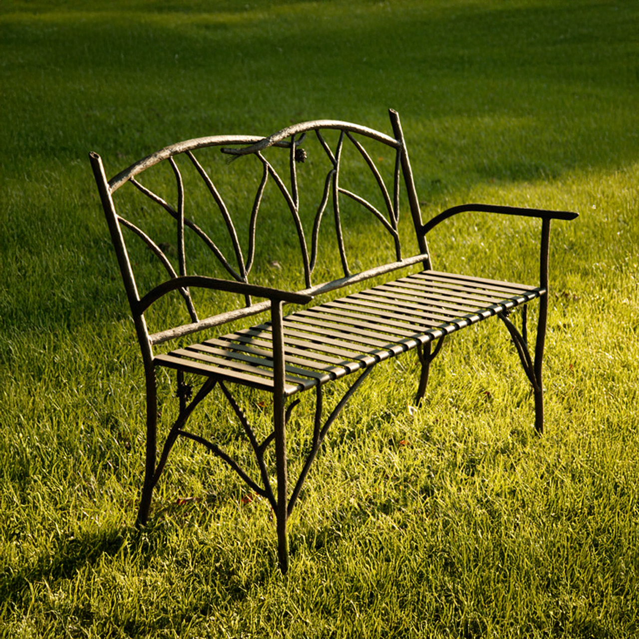 Urban Forge Iron Evergreen Bench 52 inch