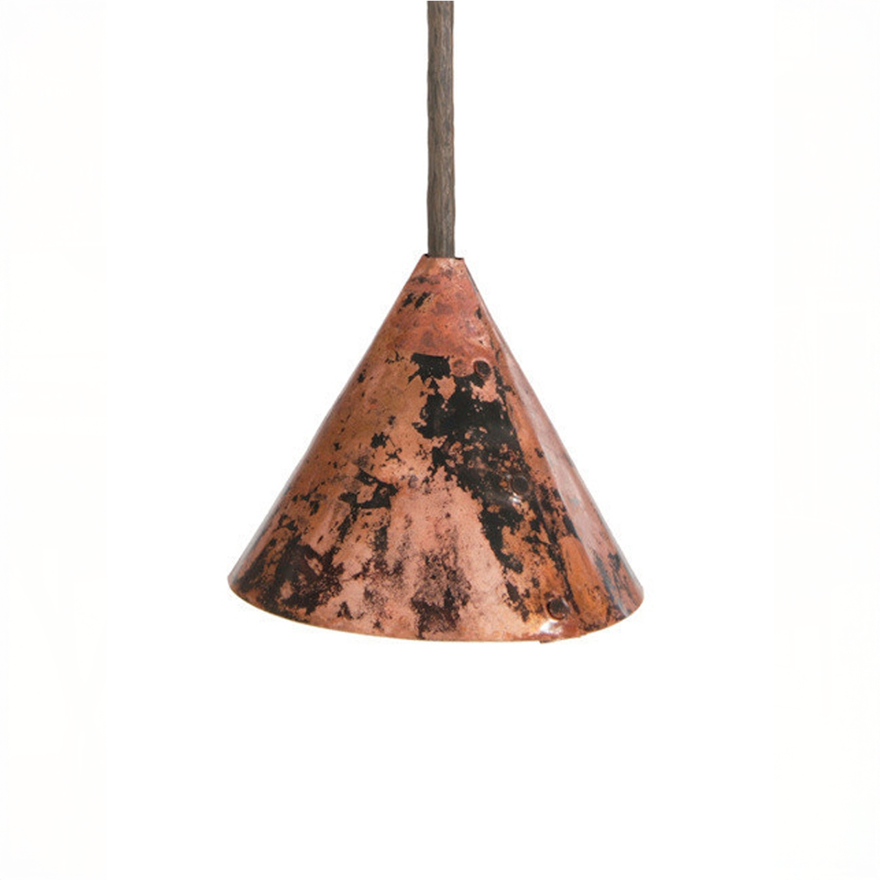 Urban Forge Iron Pendant Lamp with Copper Shade