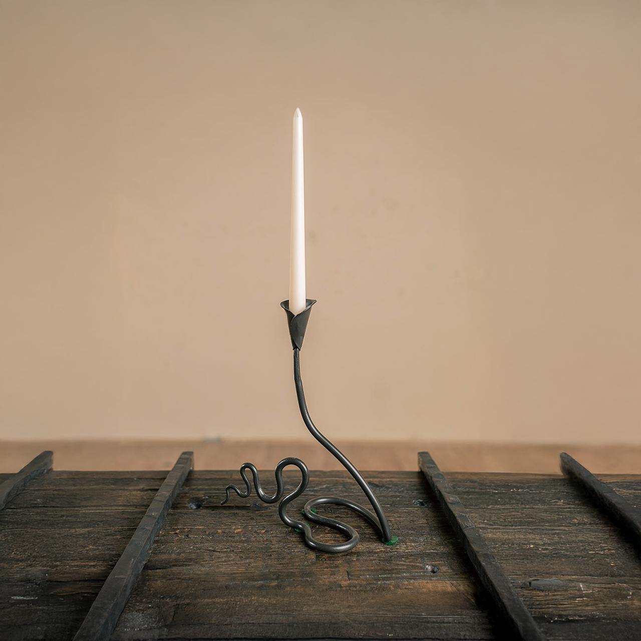 Urban Forge Ivy Wrought Iron Single Candle Holder