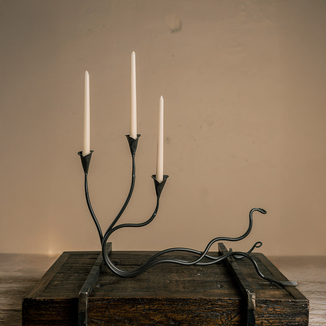 Urban Forge Ivy Wrought Iron Triple Candle Holder
