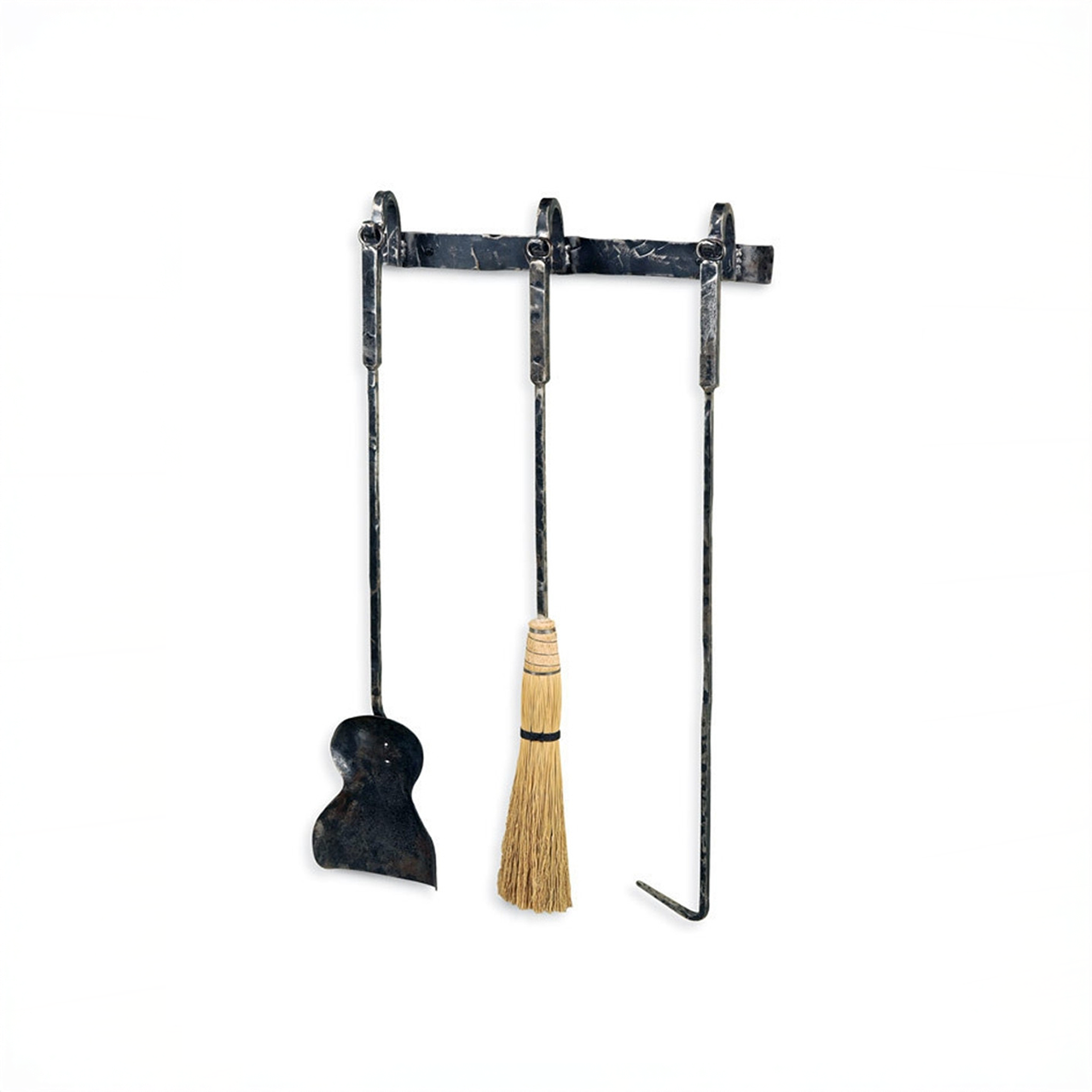 Urban Forge Meridian Wall Mounted Fireplace Tool Set - 3 Piece Set