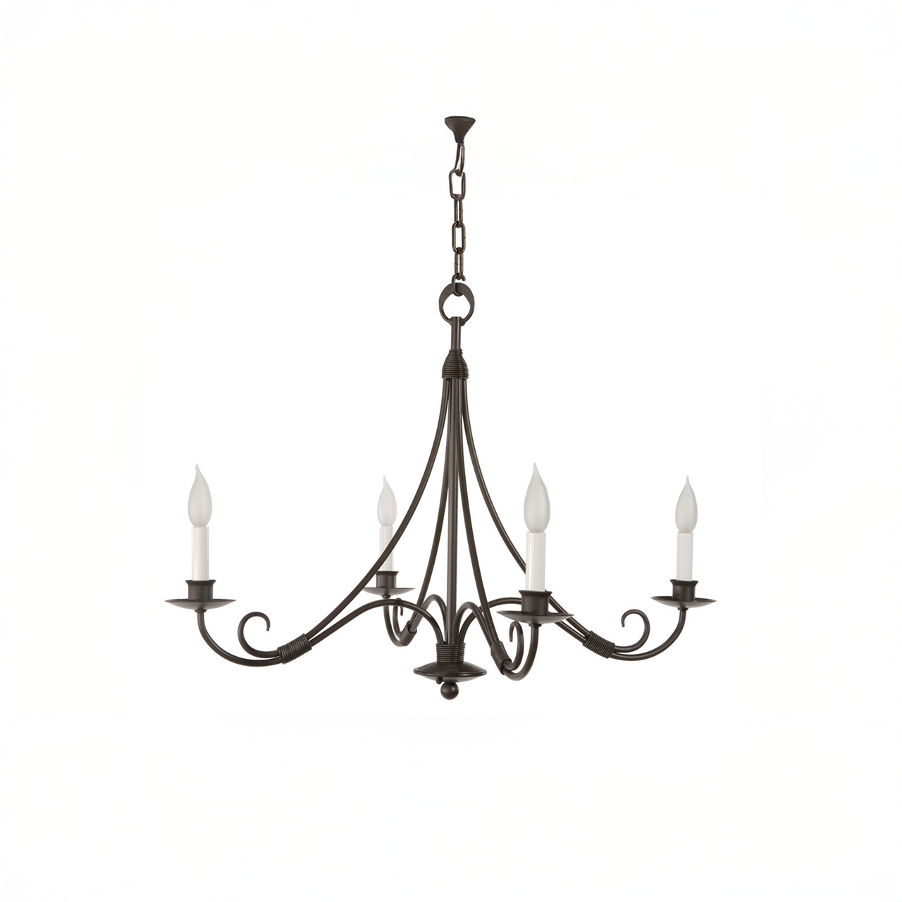 Urban Forge Mulberry 4 Arm Iron Chandelier