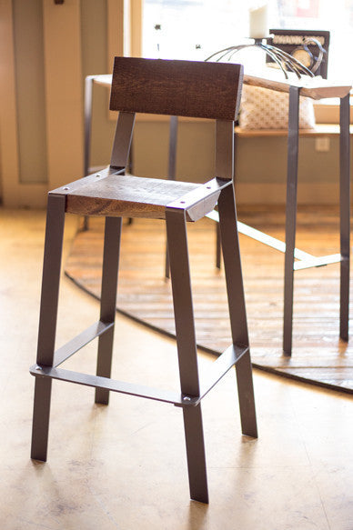 Urban Forge The 201 Forged Stool With Reclaimed Wood Seat